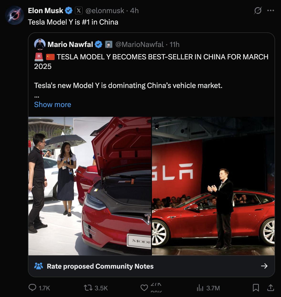 Tesla enfrenta caída en entregas tras controversias de Elon Musk