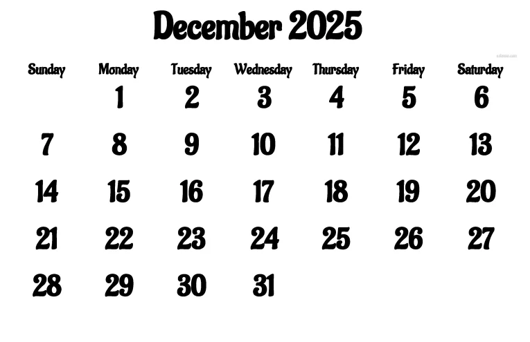 Fechas Clave del Calendario Diciembre 2025