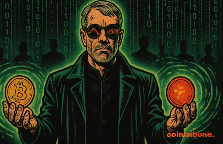 Bitcoin Cae y Michael Saylor Agita las Aguas con Críptico Mensaje de Matrix