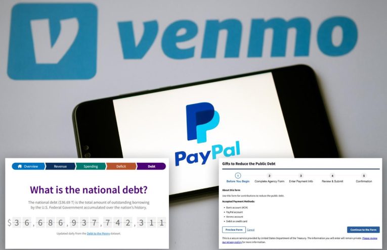 EE. UU. Permite Donaciones para la Deuda Pública con PayPal y Venmo
