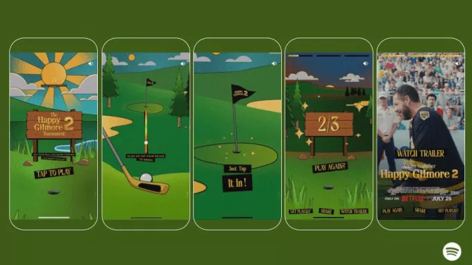 Spotify se aventura en el gaming con juego inspirado en Happy Gilmore