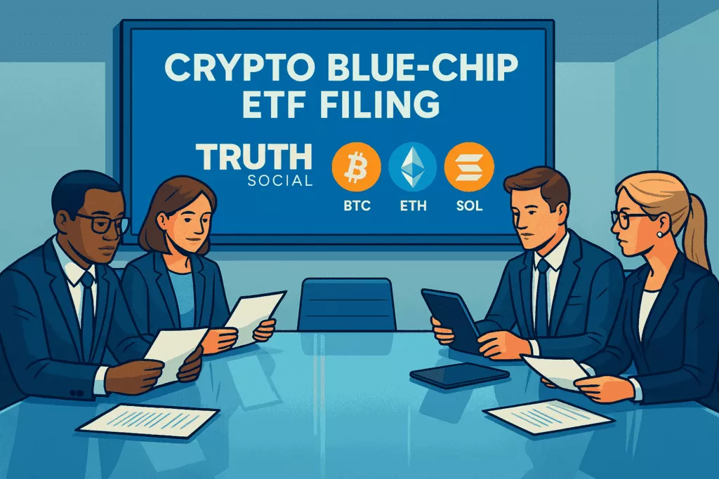 Truth Social Solicita Tercer ETF Cripto 'Crypto Blue Chip'