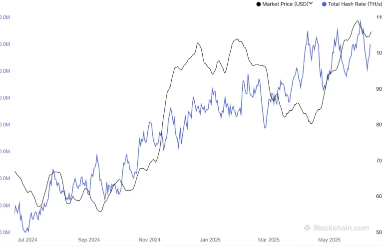 Caída del Hashrate de Bitcoin tras Récord Histórico: ¿Qué Pasará el 24 de Agosto?