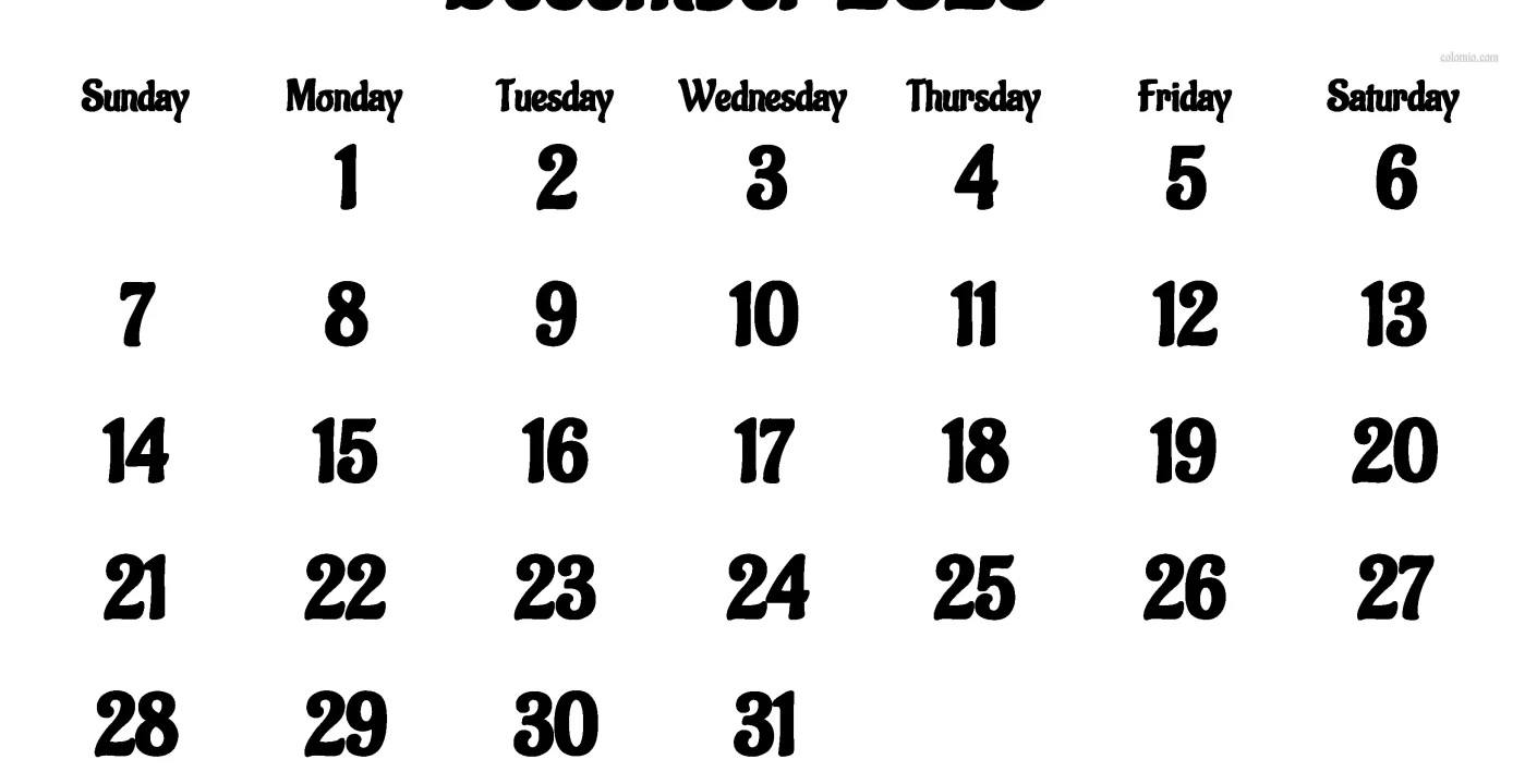 Fechas Clave del Calendario Diciembre 2025