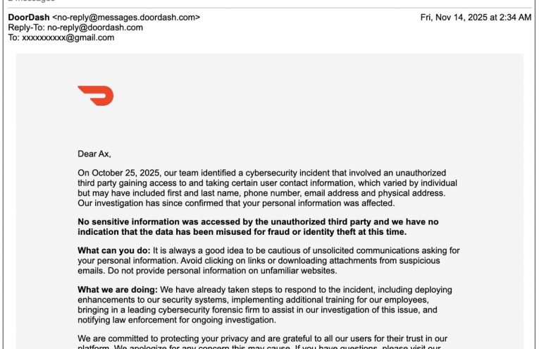Alerta de Brecha de Datos: DoorDash Expone Información de Usuarios