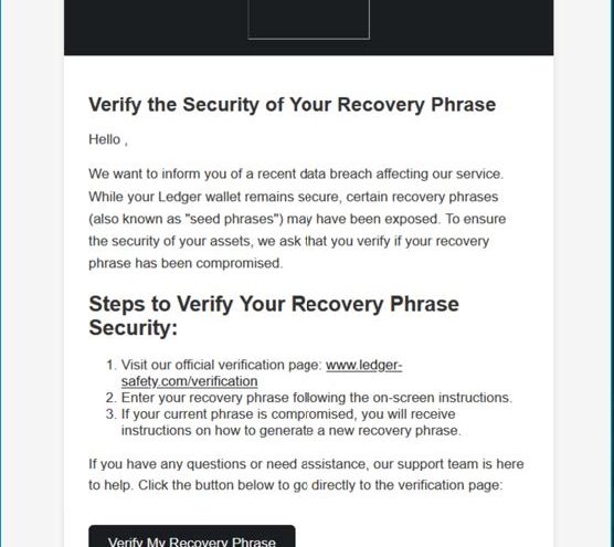 Filtración Phishing Afecta a Usuarios de Ledger